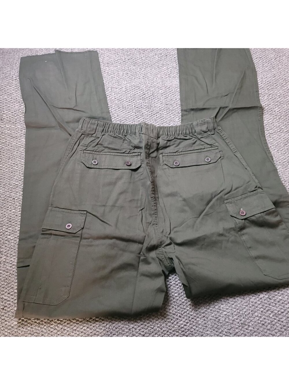 KingSize Cargo Pants Mens LT 34x40L Big Tall Khaki Elastic LL Green Gray y2K